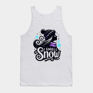 I Smell Snow - Whimsical Silhouette with Snowflakes Tank Top